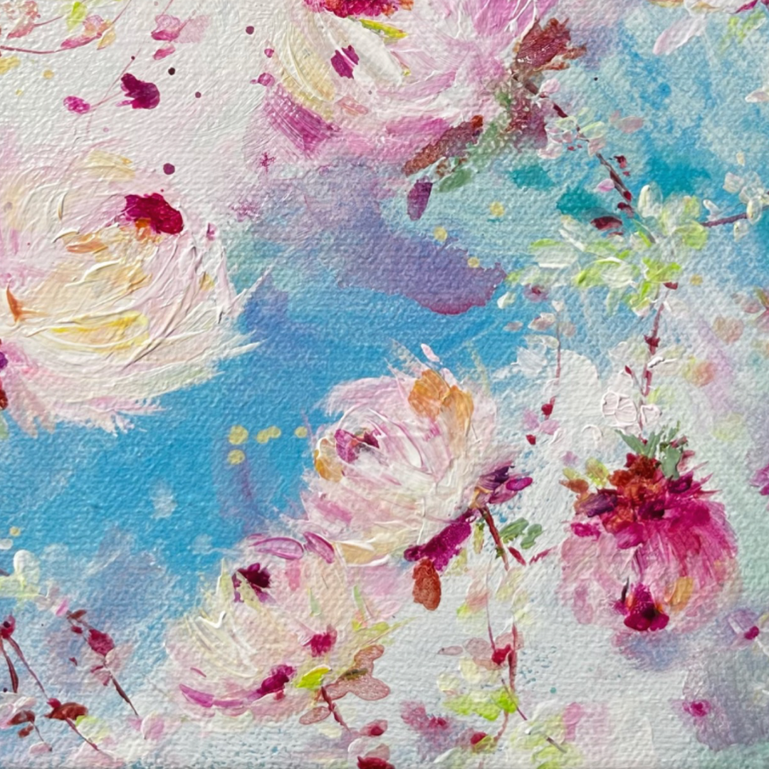 8” x 10” Acrylic on Canvas Floral Painting