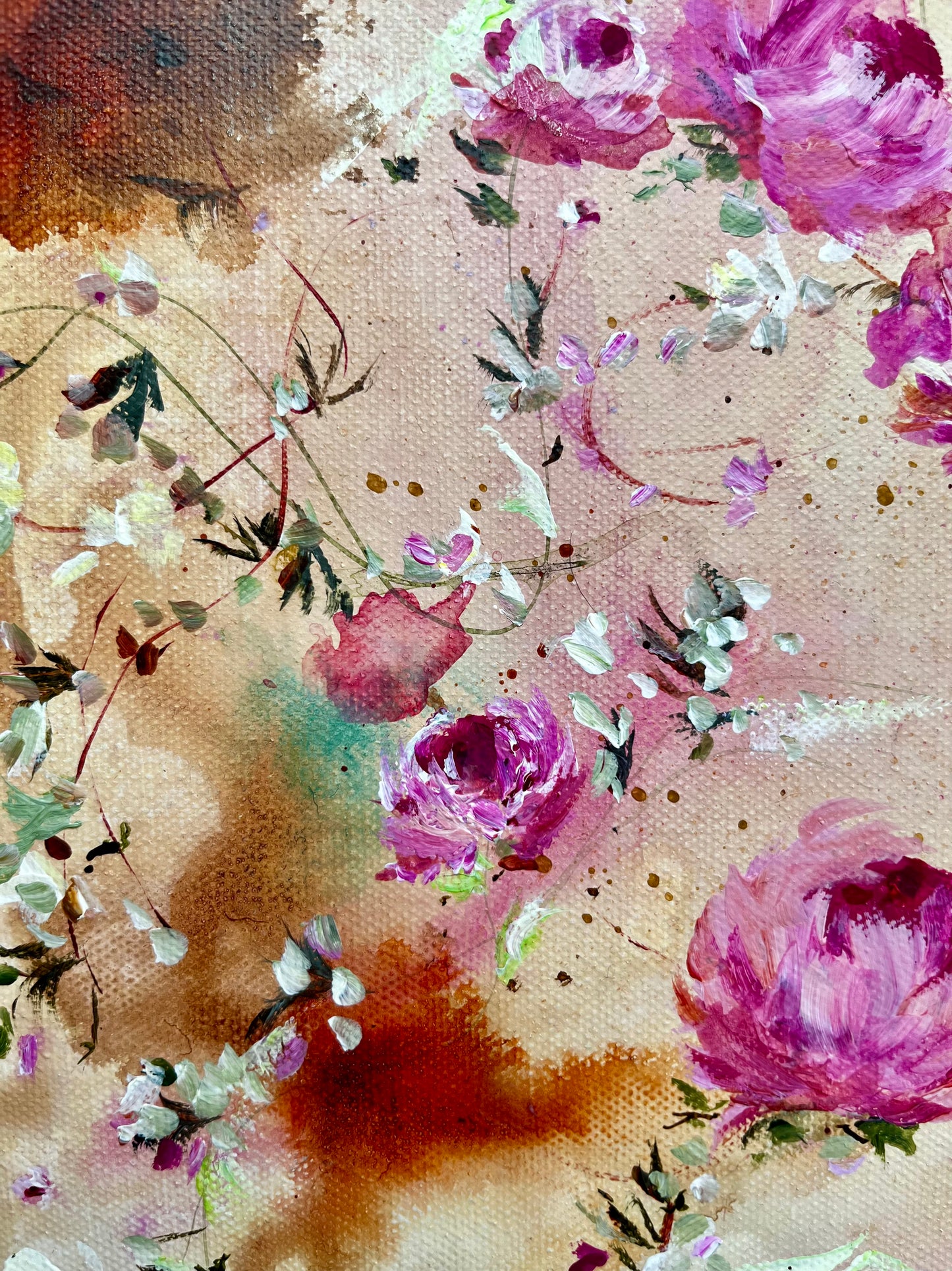 11” x 14” Original Acrylic on Canvas Floral Painting