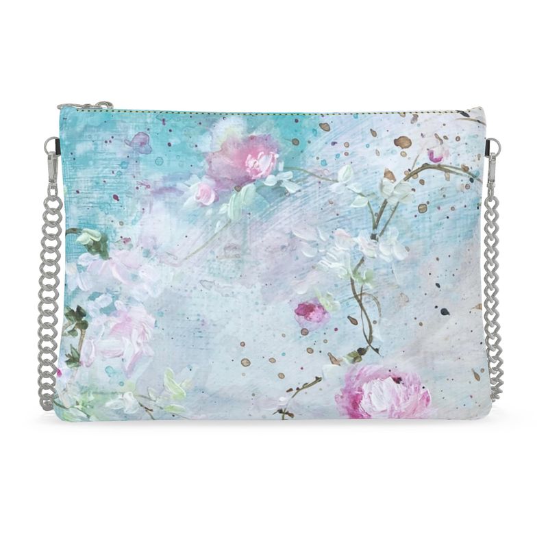 Blue Floral Crossbody Bag