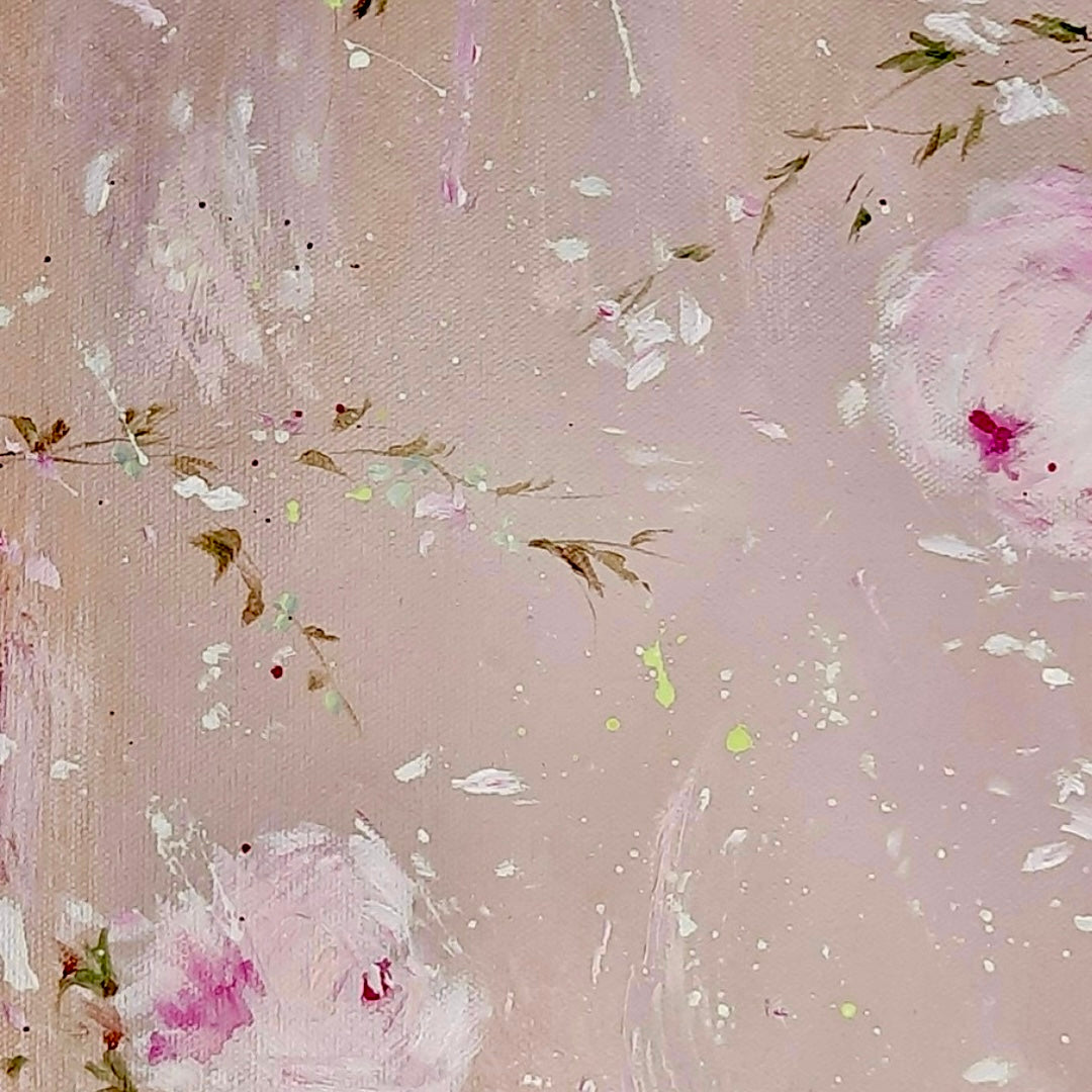 12” x 24” Acrylic on Canvas Floral Rose Painting