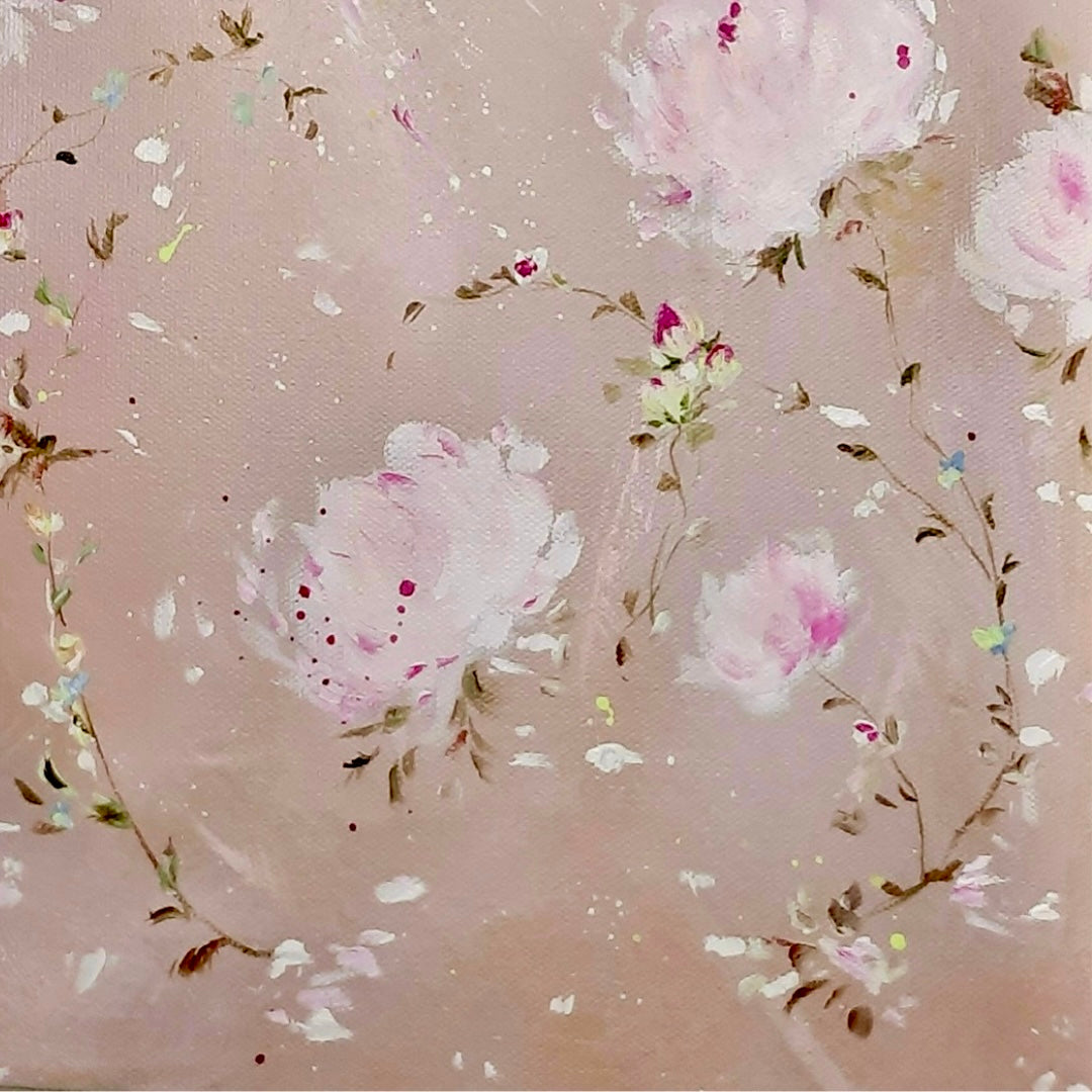 12” x 24” Acrylic on Canvas Floral Rose Painting