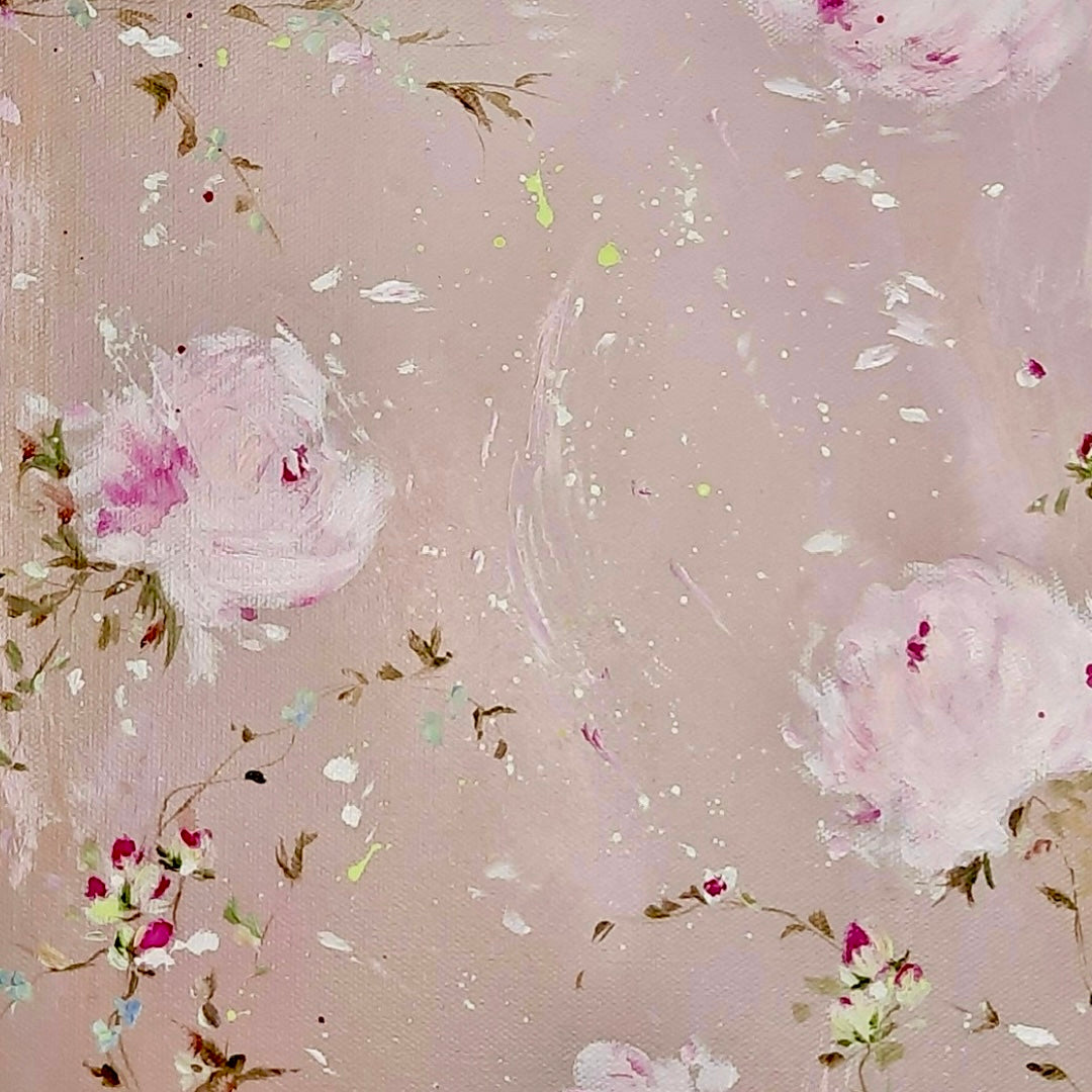 12” x 24” Acrylic on Canvas Floral Rose Painting