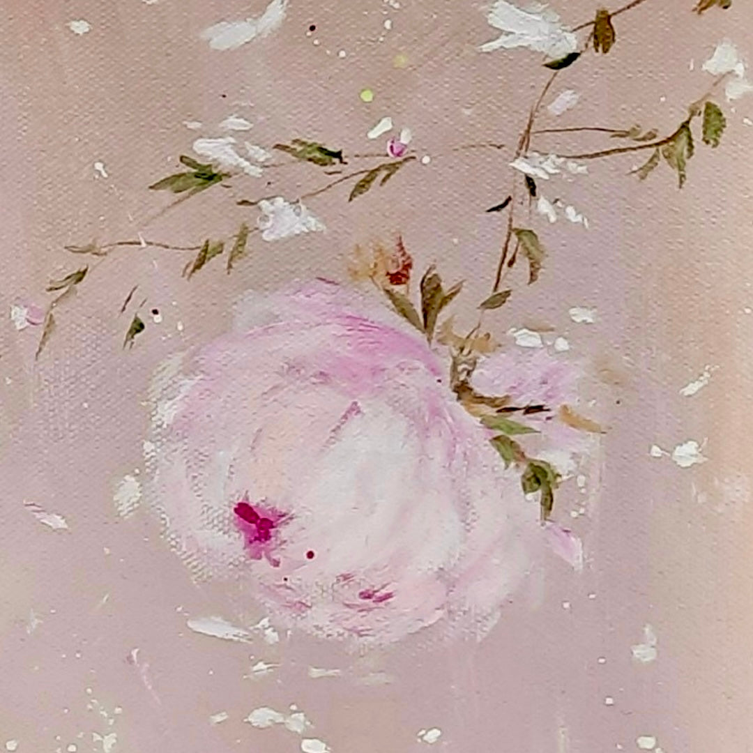 12” x 24” Acrylic on Canvas Floral Rose Painting