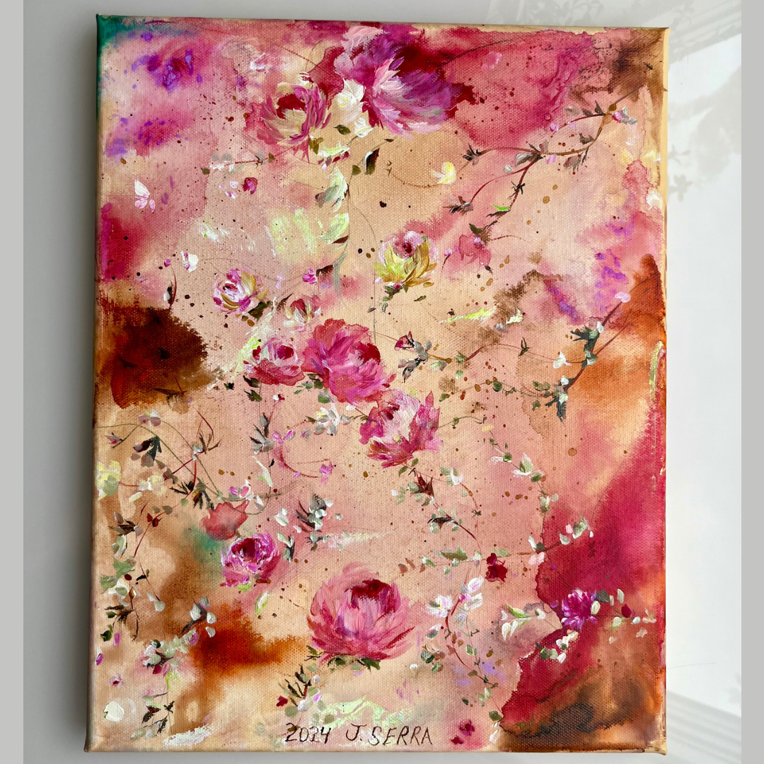 11” x 14” Original Acrylic on Canvas Floral Painting