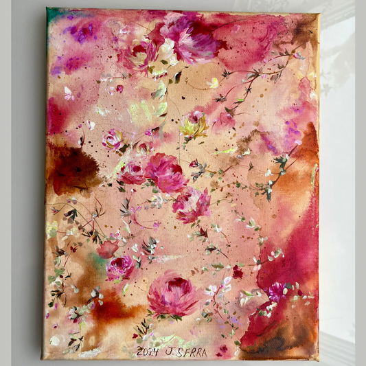 11” x 14” Original Acrylic on Canvas Floral Painting