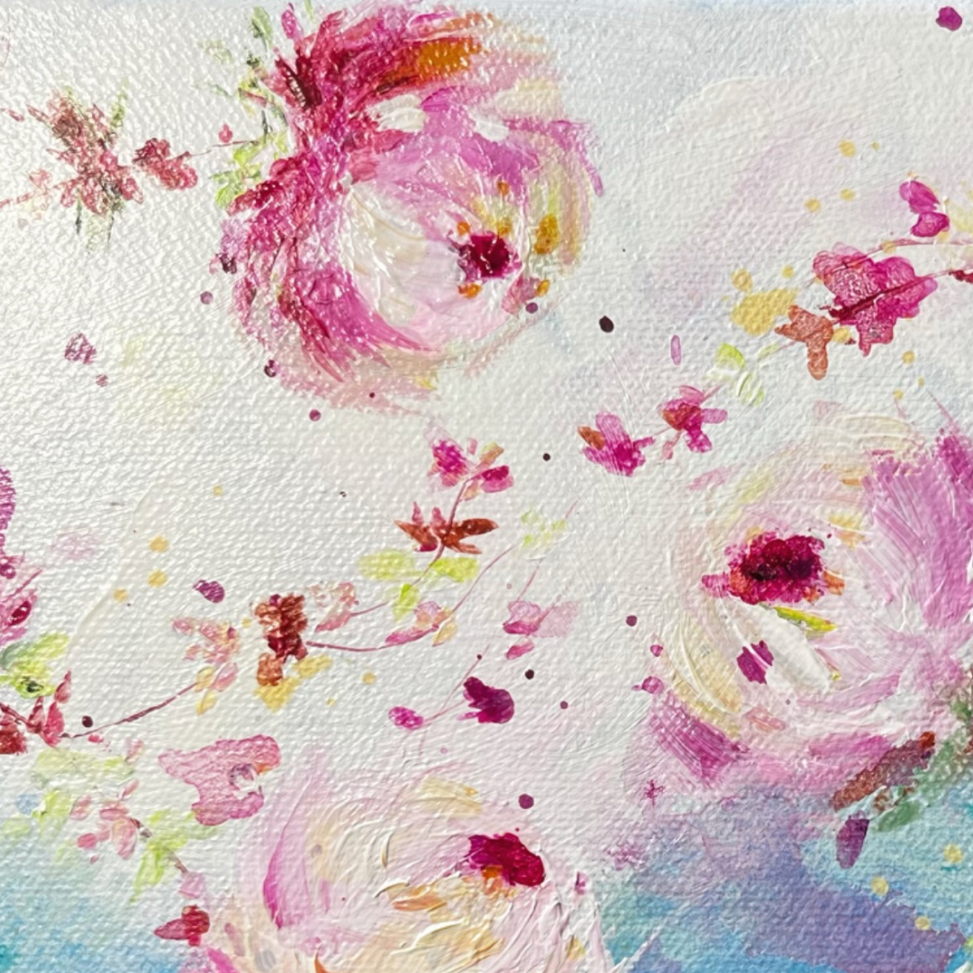 8” x 10” Acrylic on Canvas Floral Painting