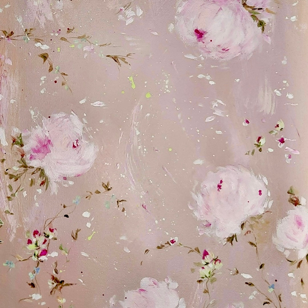 12” x 24” Acrylic on Canvas Floral Rose Painting