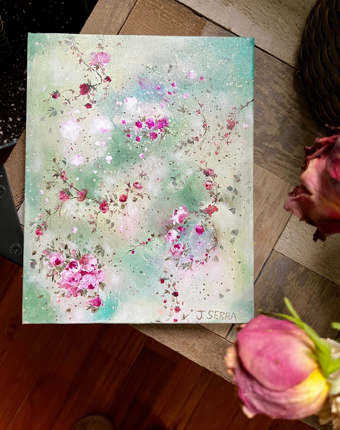 8” x 10” Shabby Chic Style Romantic Decor Original Acrylic Painting