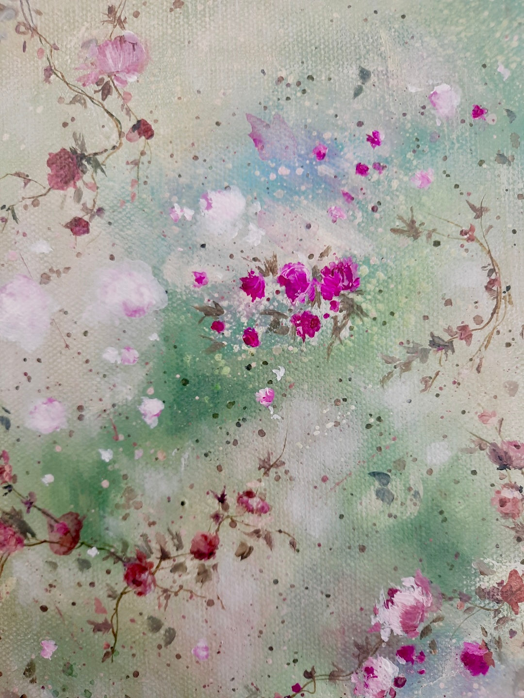 8” x 10” Shabby Chic Style Romantic Decor Original Acrylic Painting