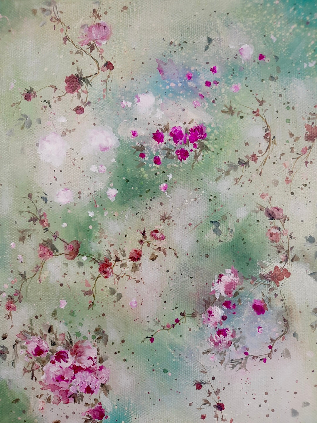 8” x 10” Shabby Chic Style Romantic Decor Original Acrylic Painting