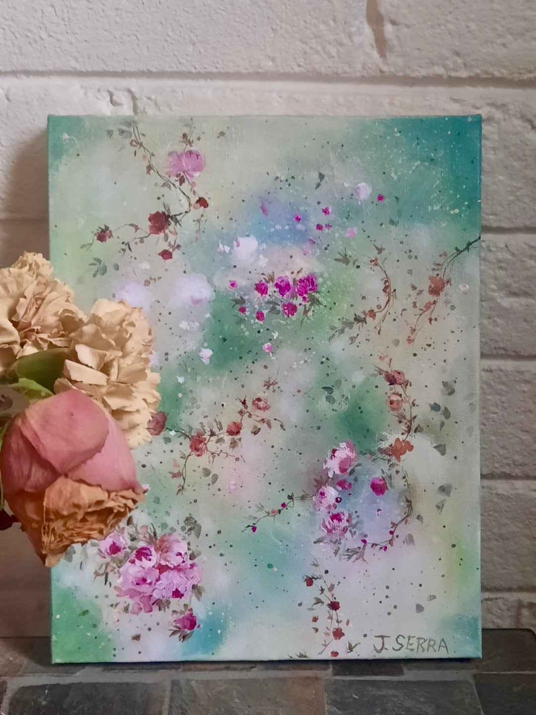 8” x 10” Shabby Chic Style Romantic Decor Original Acrylic Painting