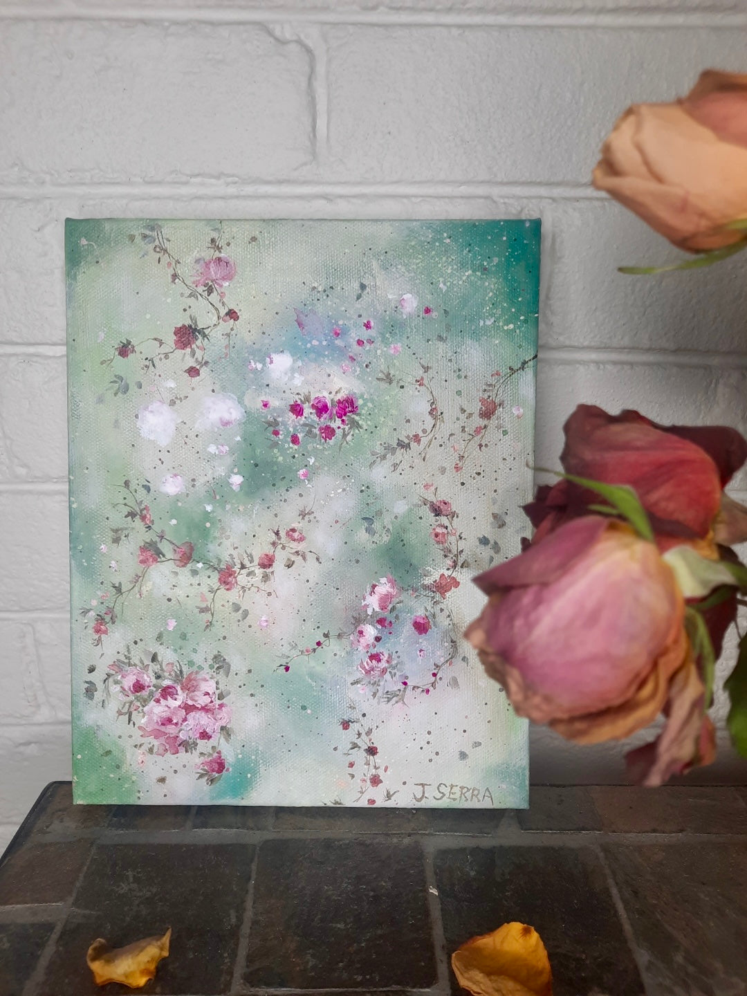 8” x 10” Shabby Chic Style Romantic Decor Original Acrylic Painting