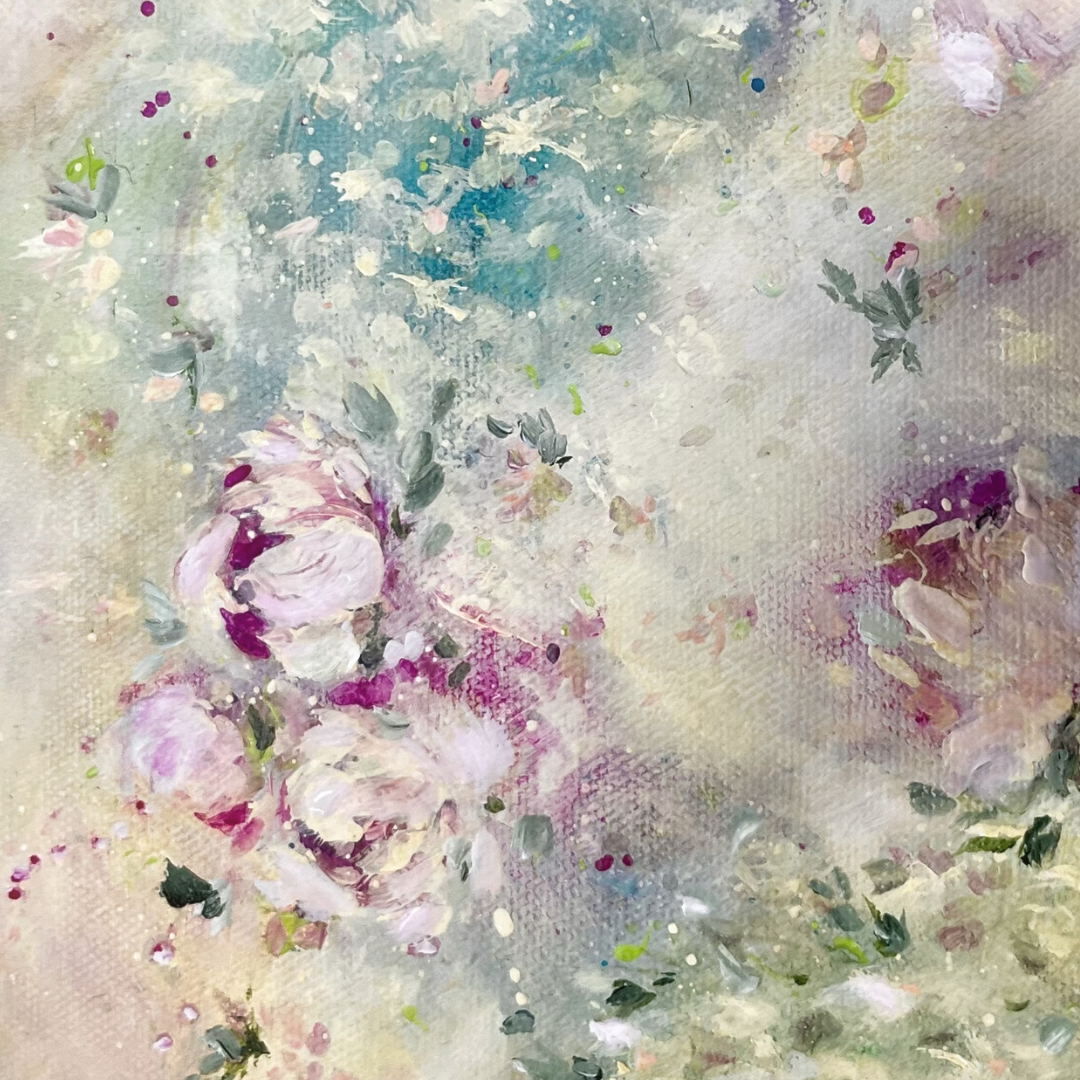 8” x 10” Original Shabby Chic style romantic decor acrylic painting on canvas