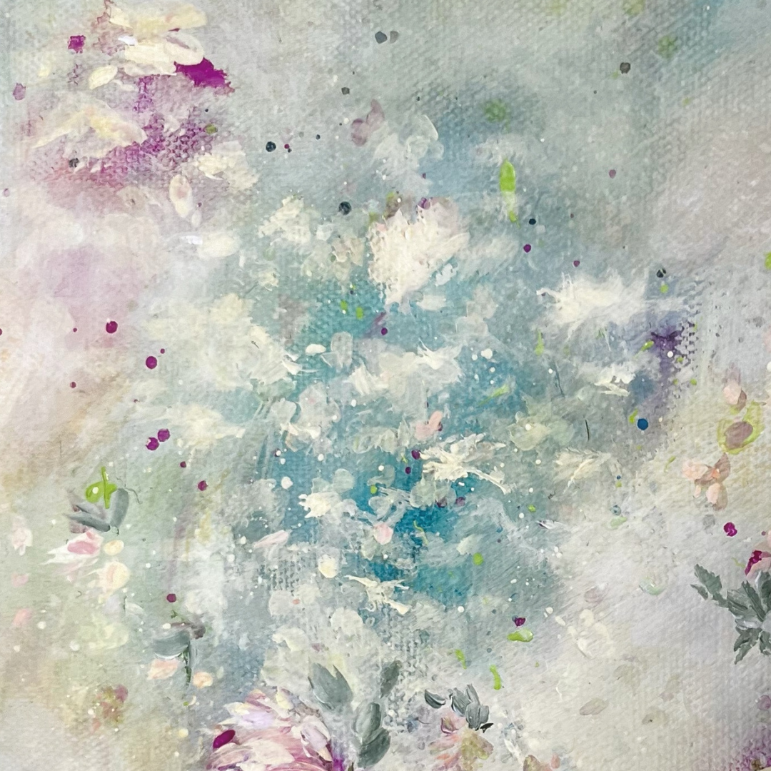 8” x 10” Original Shabby Chic style romantic decor acrylic painting on canvas