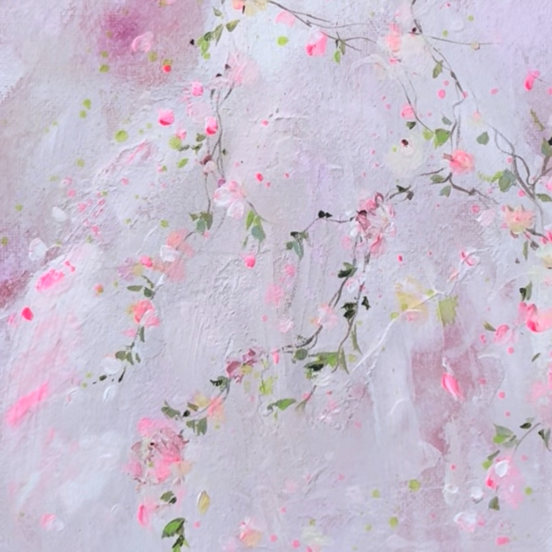 8” x 10” Pink Floral Tutu Painting on Canvas Board