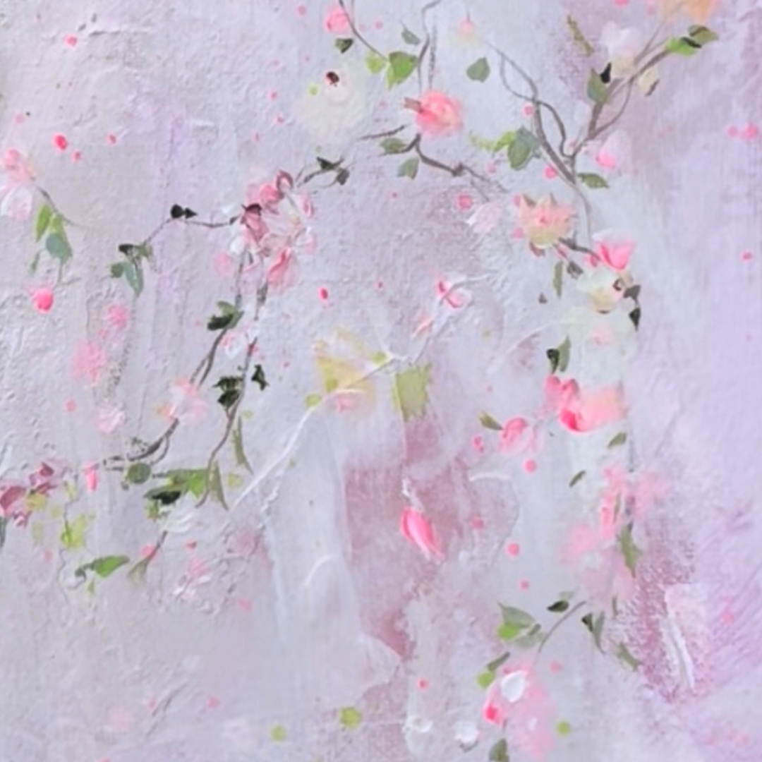 8” x 10” Pink Floral Tutu Painting on Canvas Board