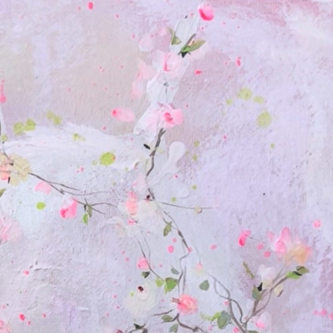 8” x 10” Pink Floral Tutu Painting on Canvas Board