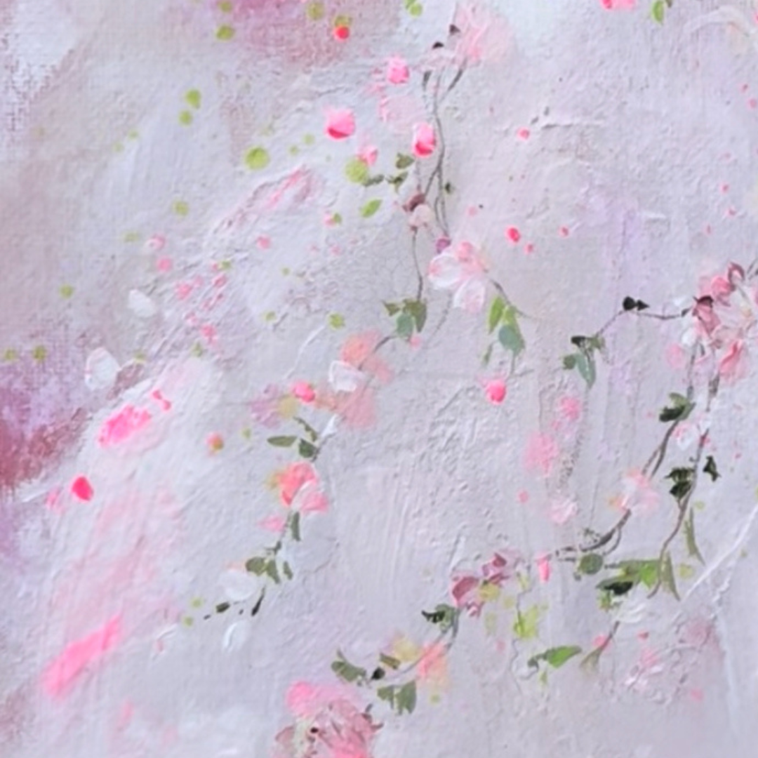 8” x 10” Pink Floral Tutu Painting on Canvas Board