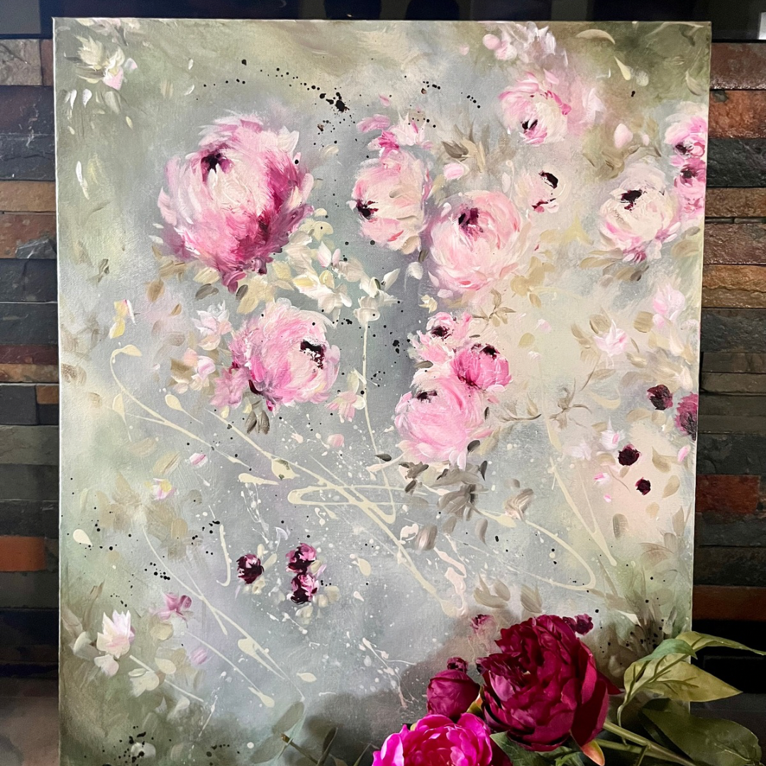 20” x 24” Original Acrylic on Canvas Floral Painting