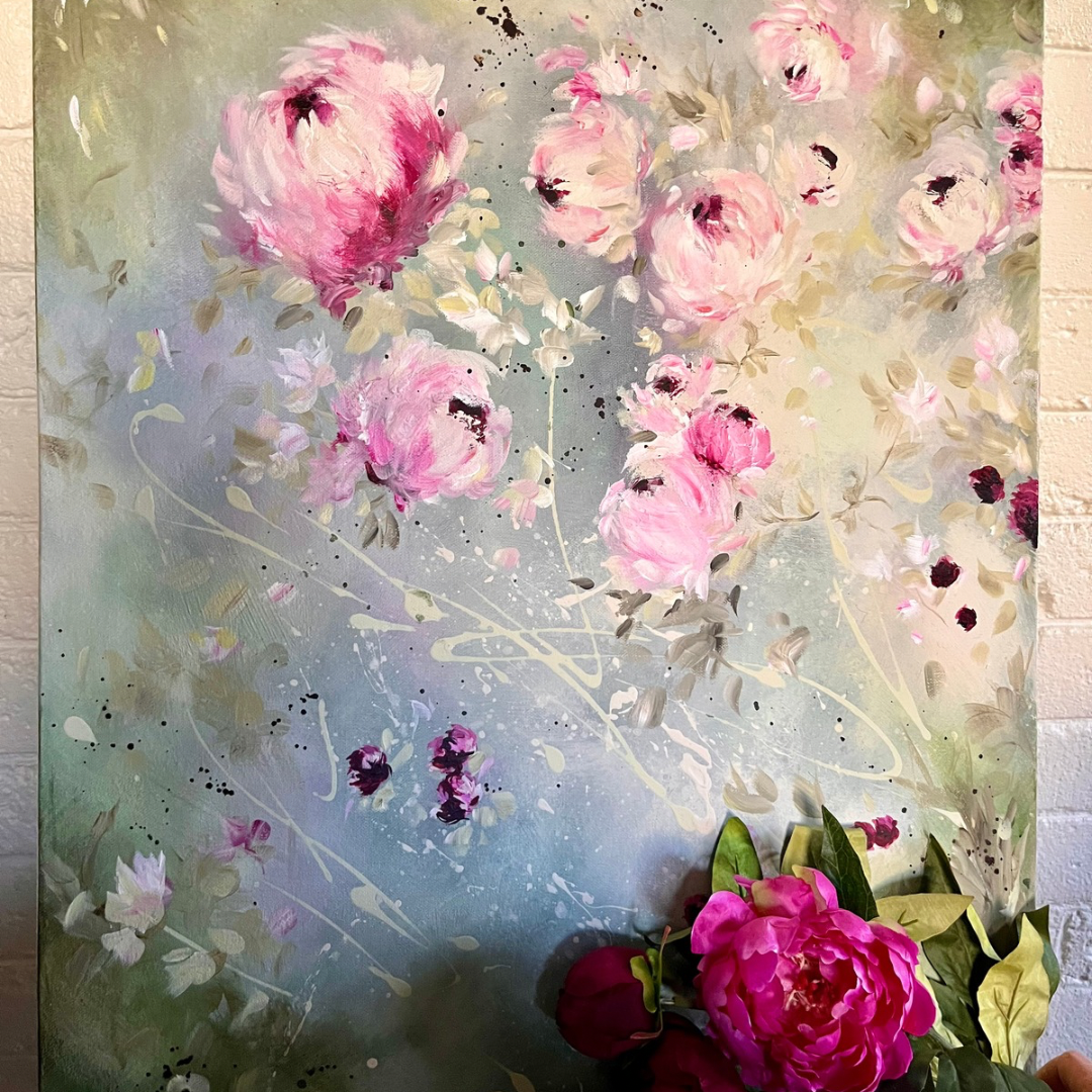 20” x 24” Original Acrylic on Canvas Floral Painting