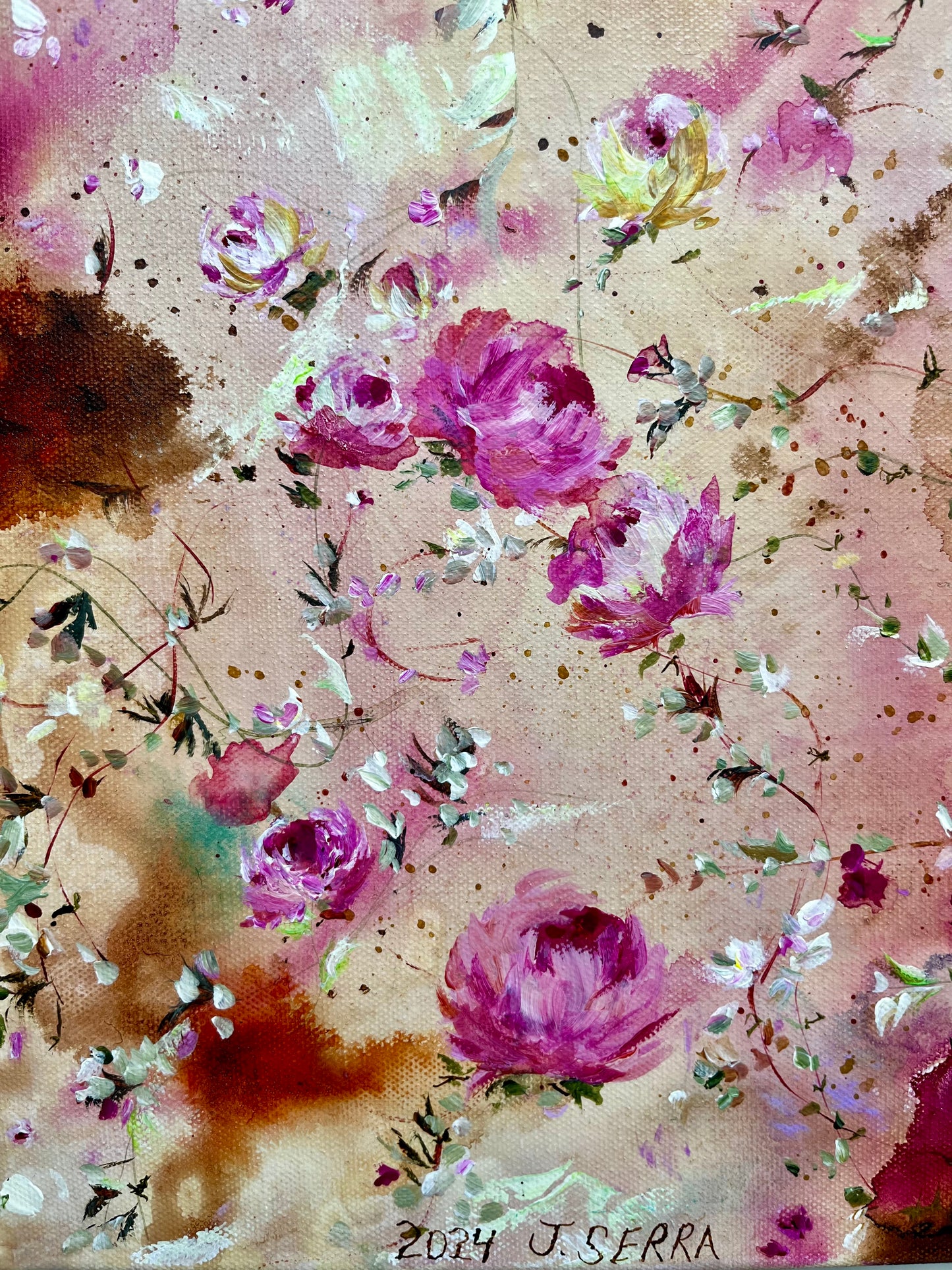 11” x 14” Original Acrylic on Canvas Floral Painting