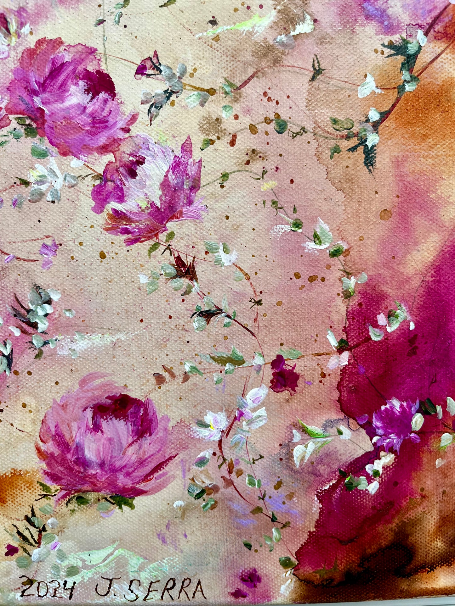 11” x 14” Original Acrylic on Canvas Floral Painting