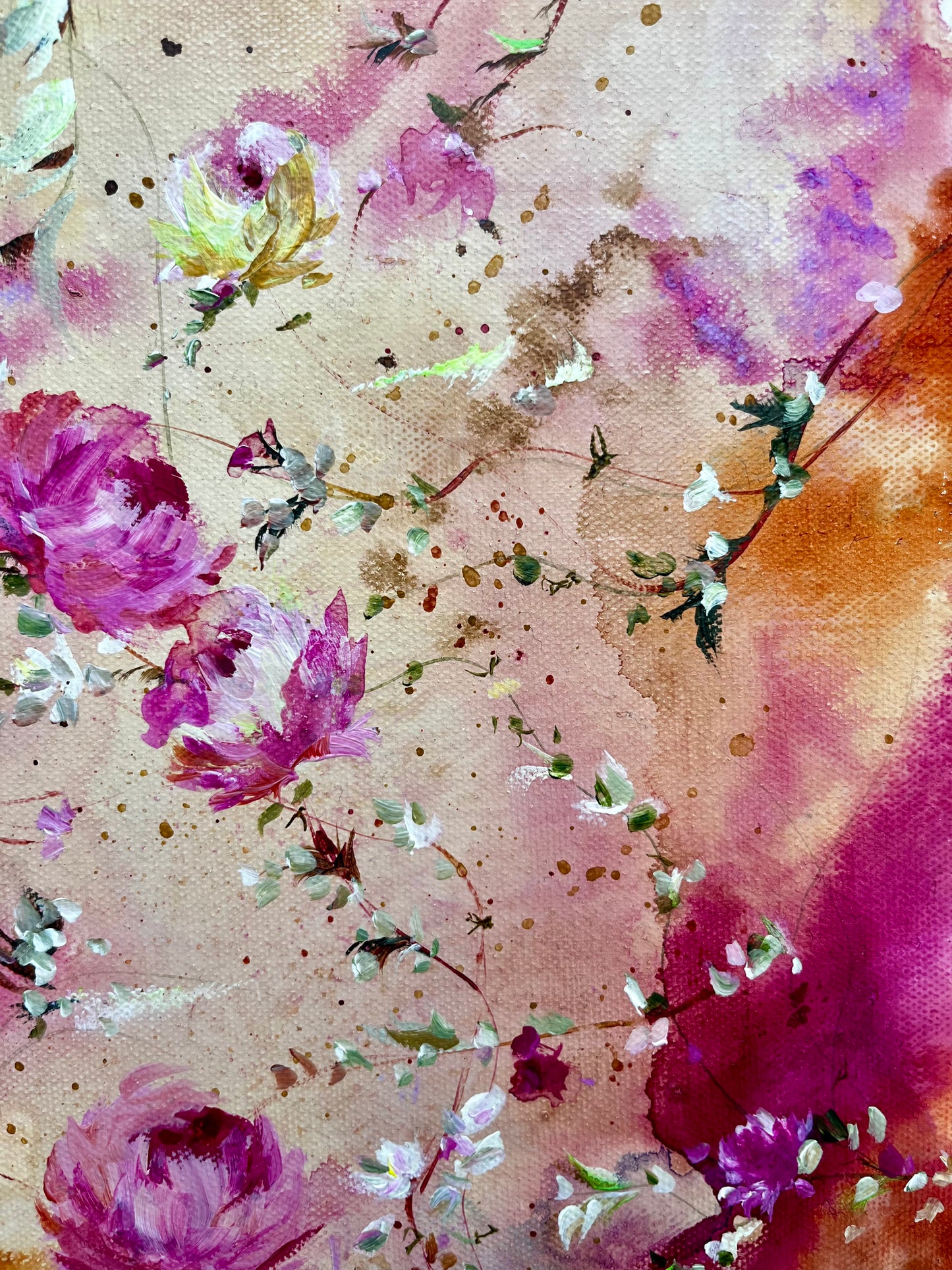 11” x 14” Original Acrylic on Canvas Floral Painting