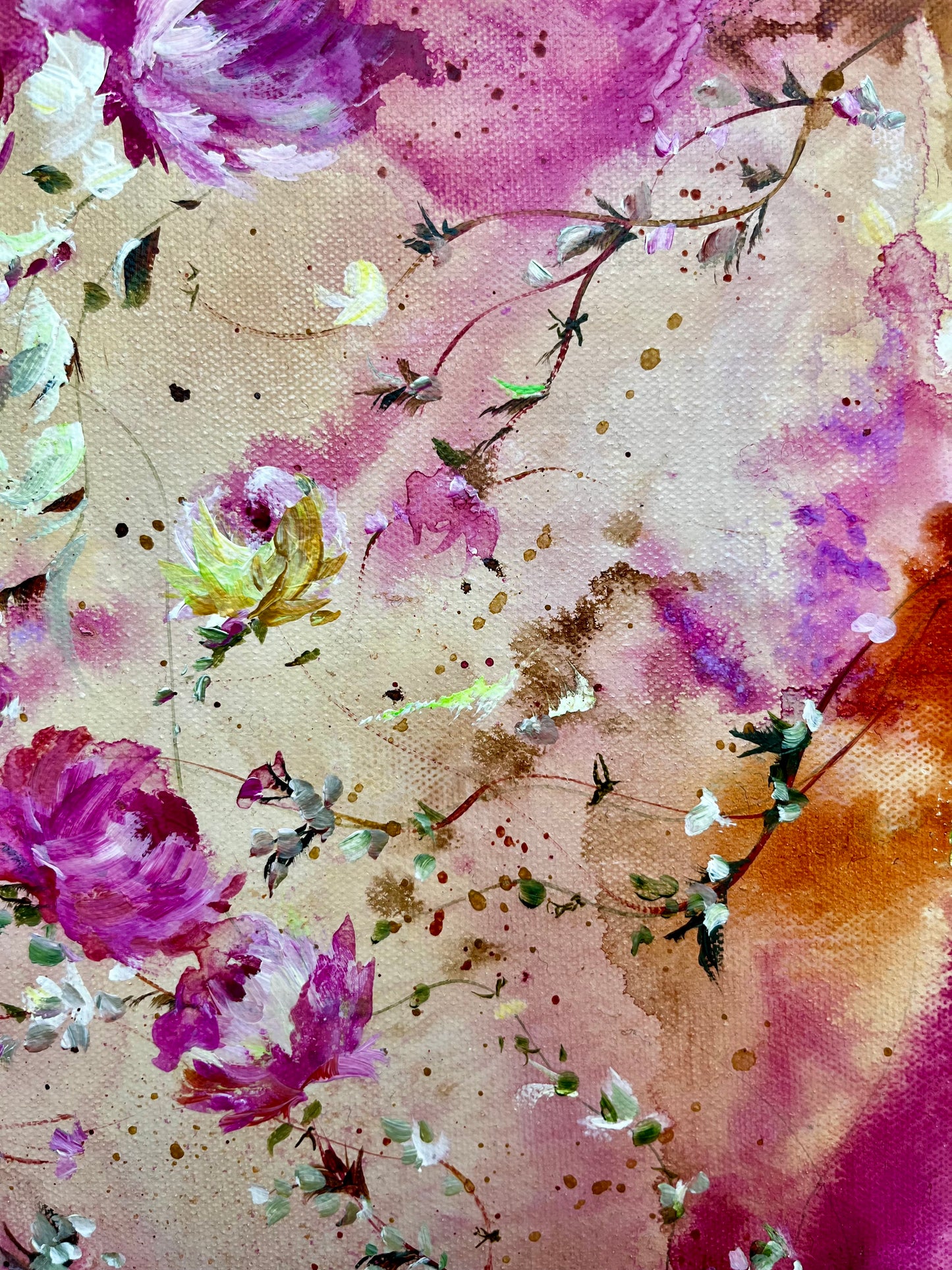 11” x 14” Original Acrylic on Canvas Floral Painting