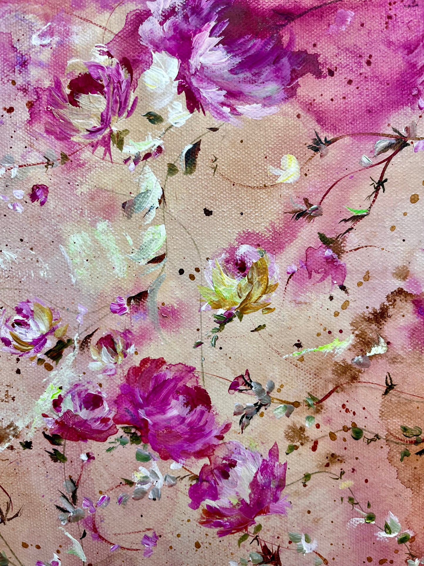 11” x 14” Original Acrylic on Canvas Floral Painting