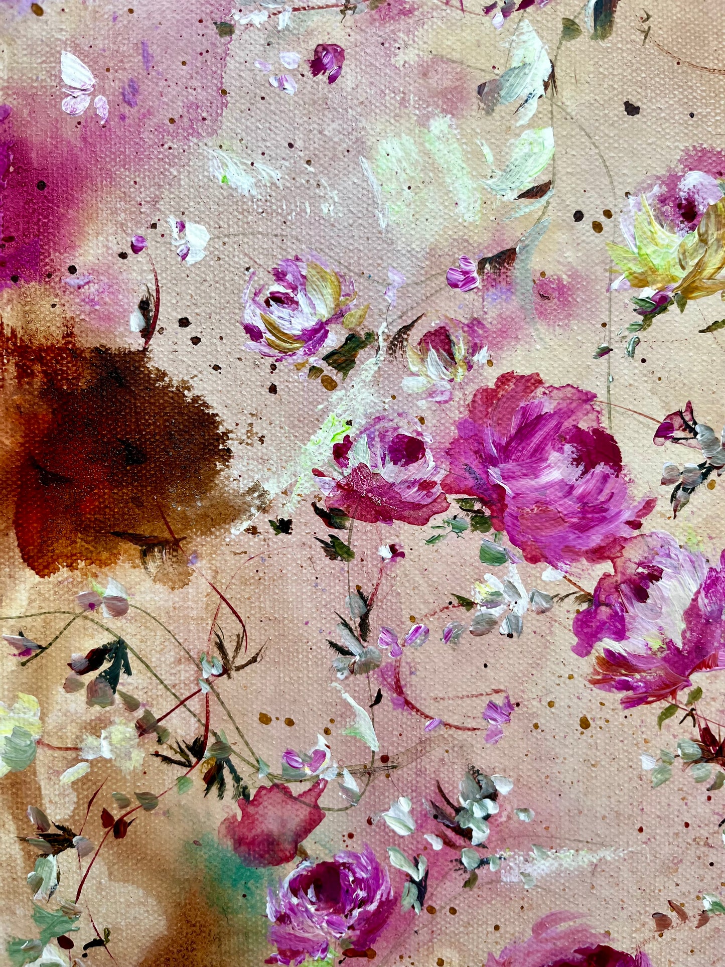 11” x 14” Original Acrylic on Canvas Floral Painting