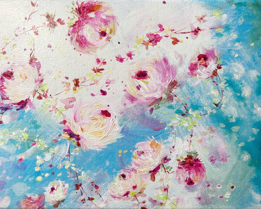 8” x 10” Acrylic on Canvas Floral Painting