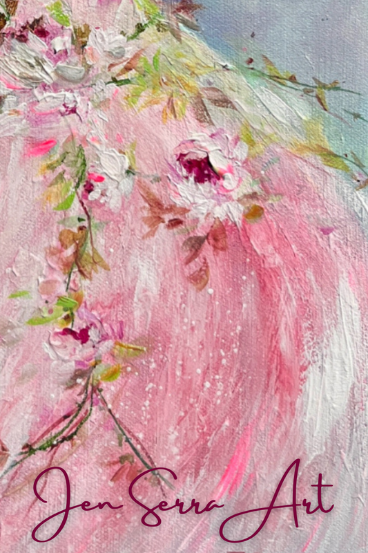 11” x 14” Pink Shabby Tutu & Roses