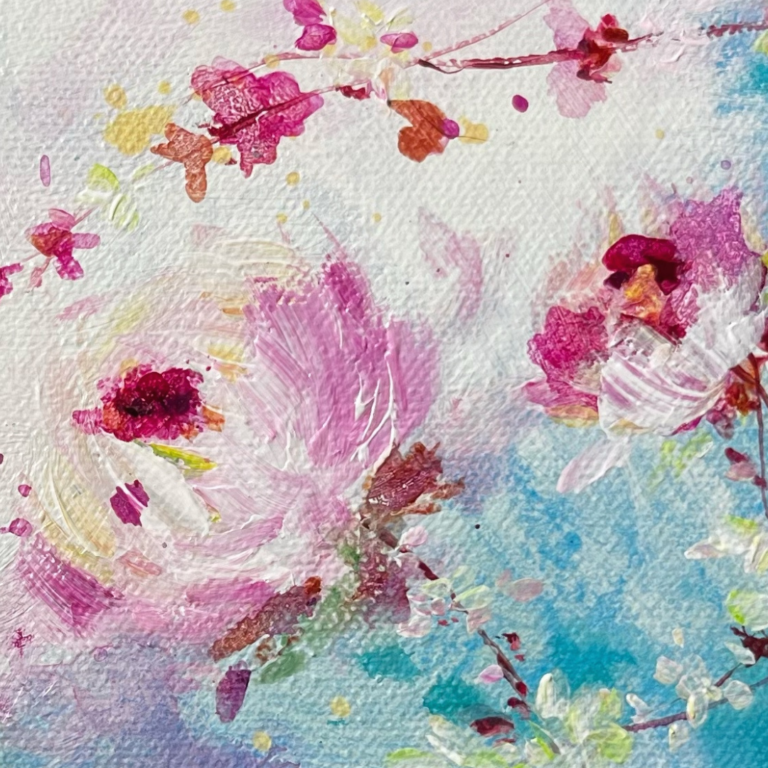 8” x 10” Acrylic on Canvas Floral Painting