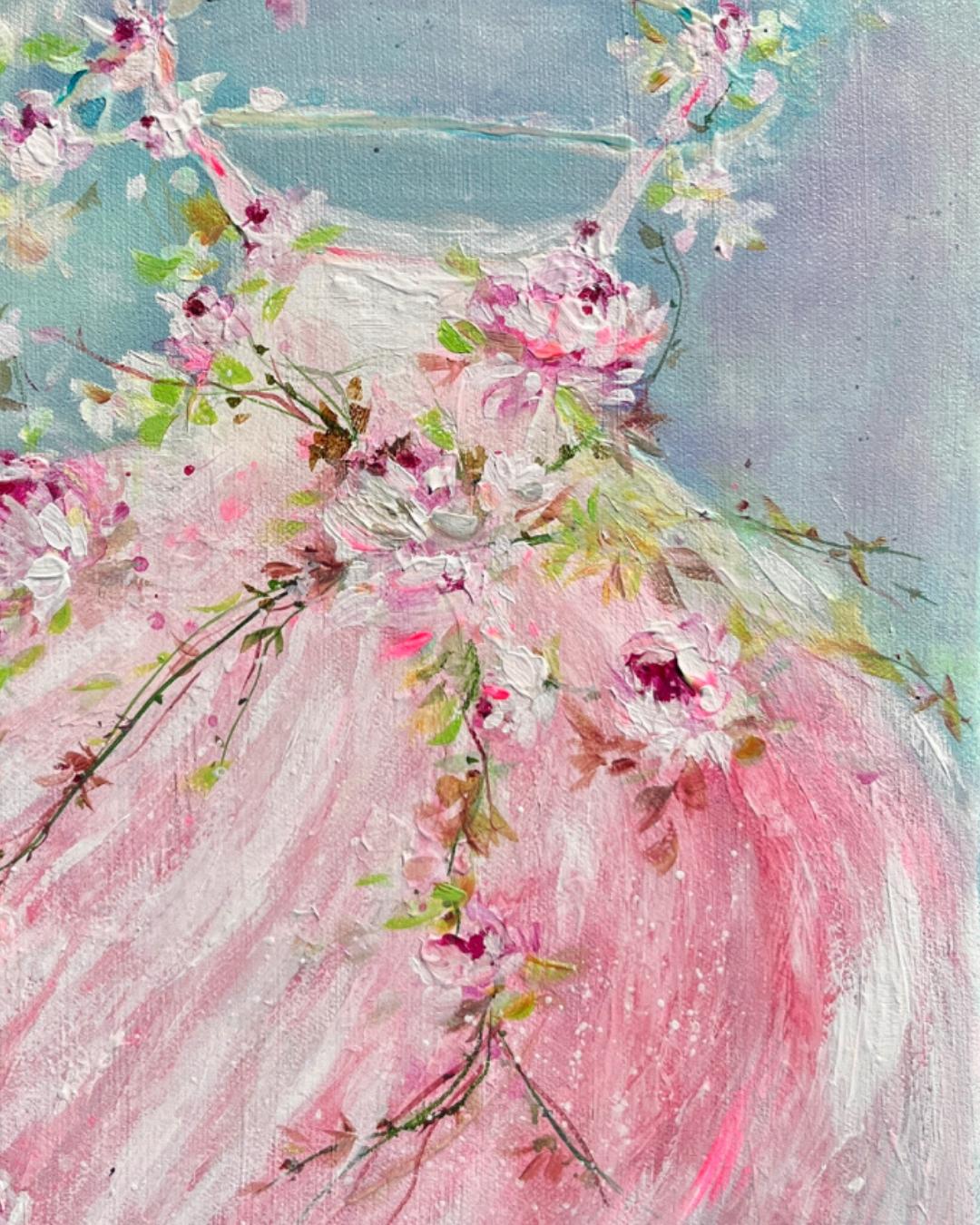 11” x 14” Pink Shabby Tutu & Roses