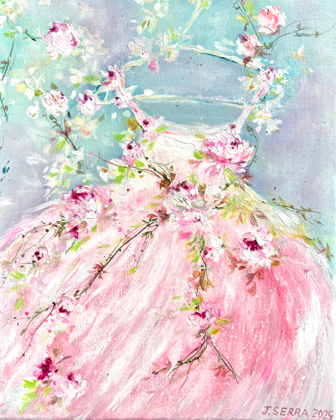 11” x 14” Pink Shabby Tutu & Roses